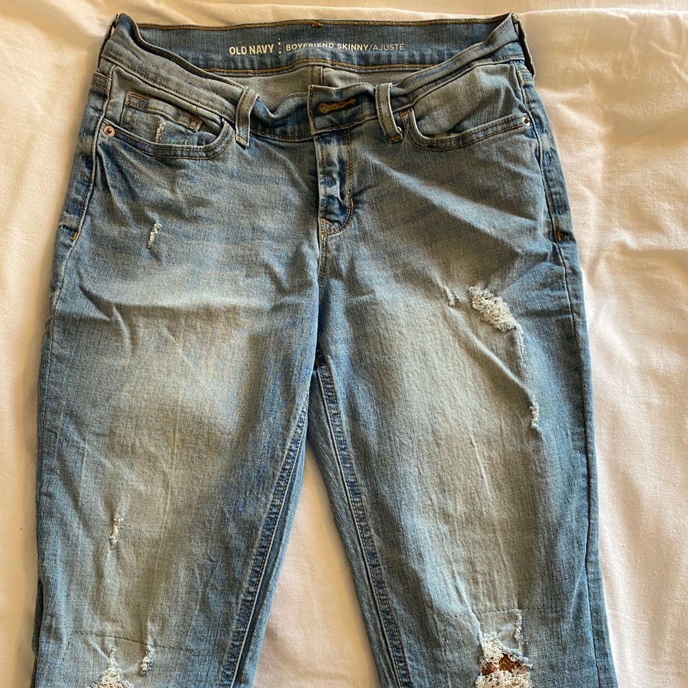 Old Navy: Boyfriend Skinny Jeans with holes